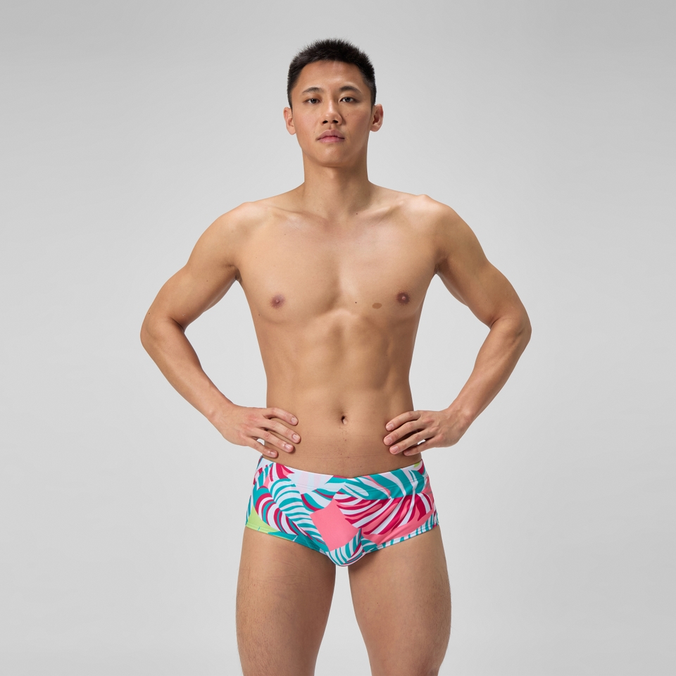 Men's Club Training Printed 13.5cm Brief Yellow/Green
