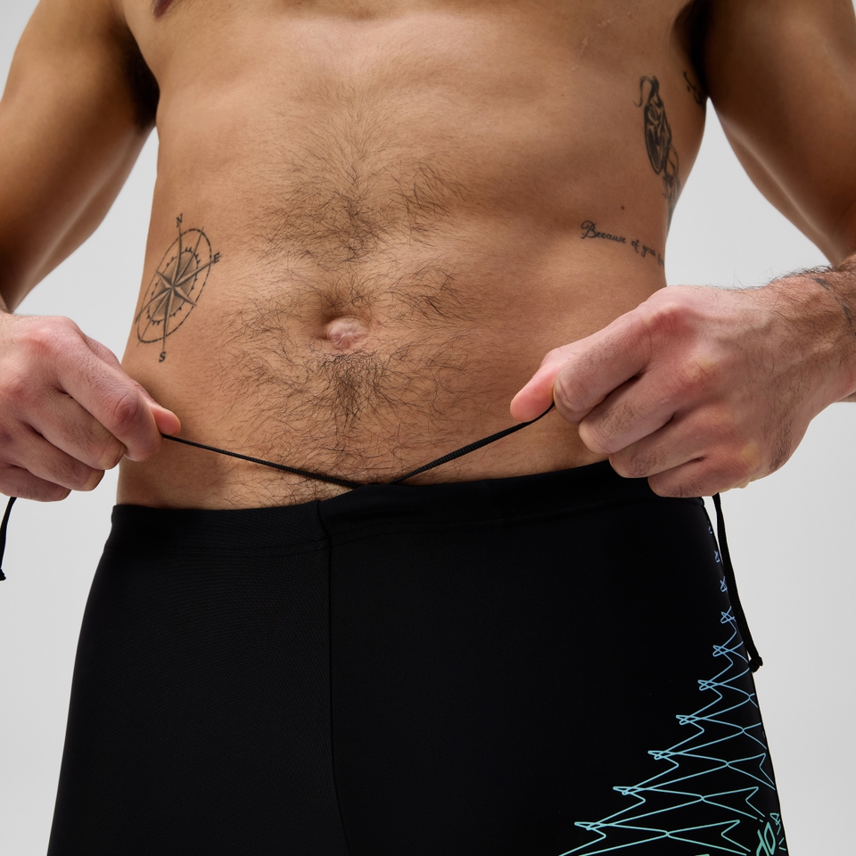Herren Medley Aquashorts mit Logo Schwarz/Grün
