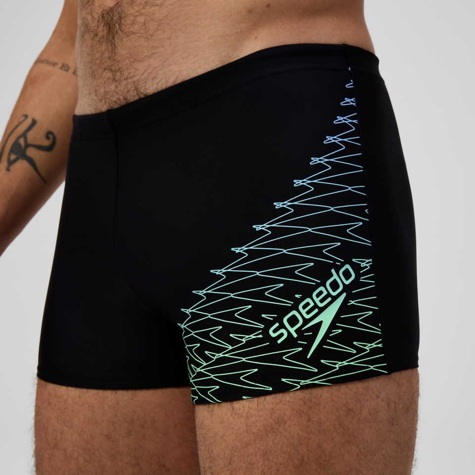 Herren Medley Aquashorts mit Logo Schwarz/Grün