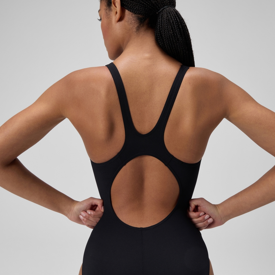 Damen Hyperboom Placement Muscleback Badeanzug Schwarz/Grün