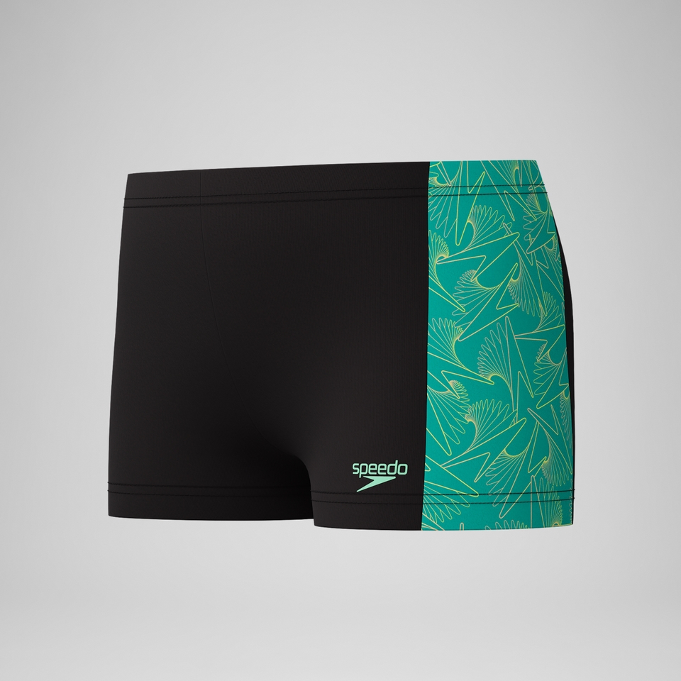 Jungen Hyperboom Panel Aquashorts Schwarz/Grün