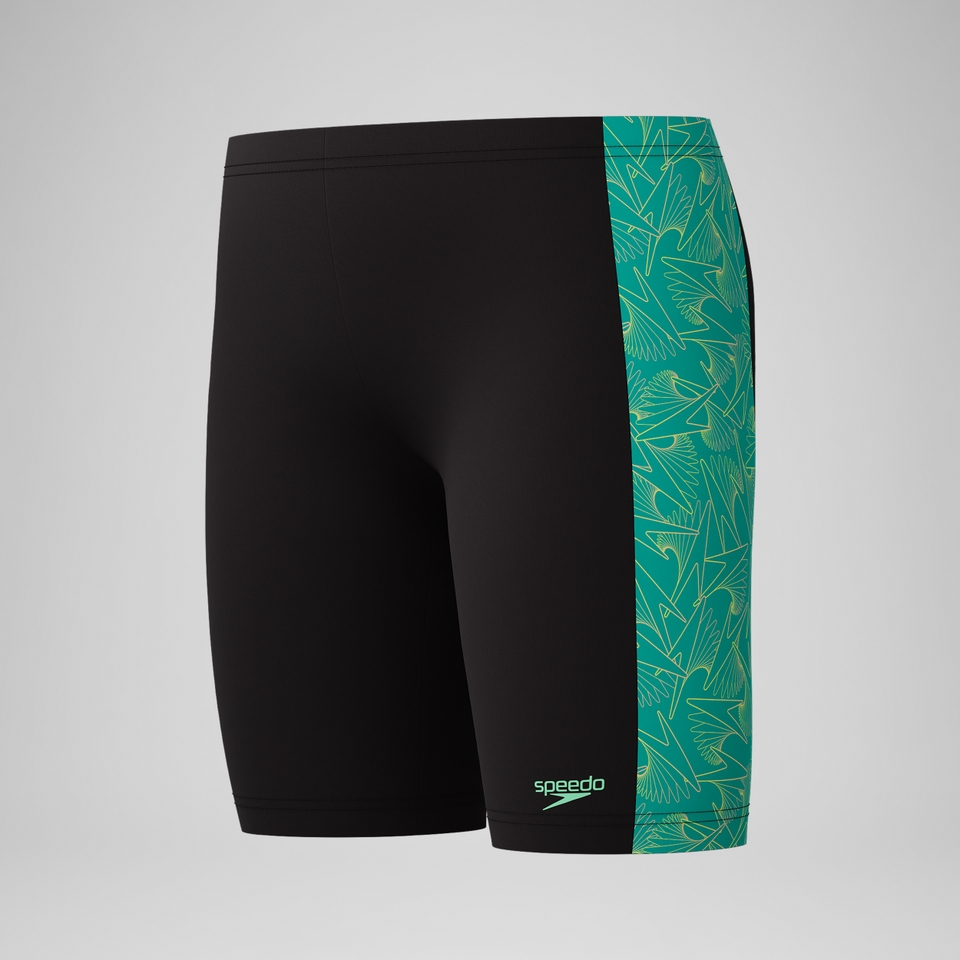 Jungen Hyperboom Panel Schwimmhose Schwarz/Grün