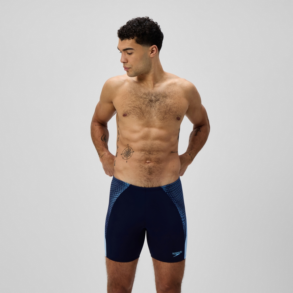 Herren Endurance+ MAX mittellange Splice Schwimmhose Marineblau/Blau