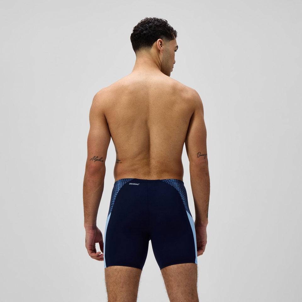 Herren Endurance+ MAX mittellange Splice Schwimmhose Marineblau/Blau