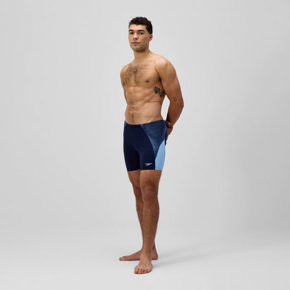 Herren Endurance+ MAX mittellange Splice Schwimmhose Marineblau/Blau
