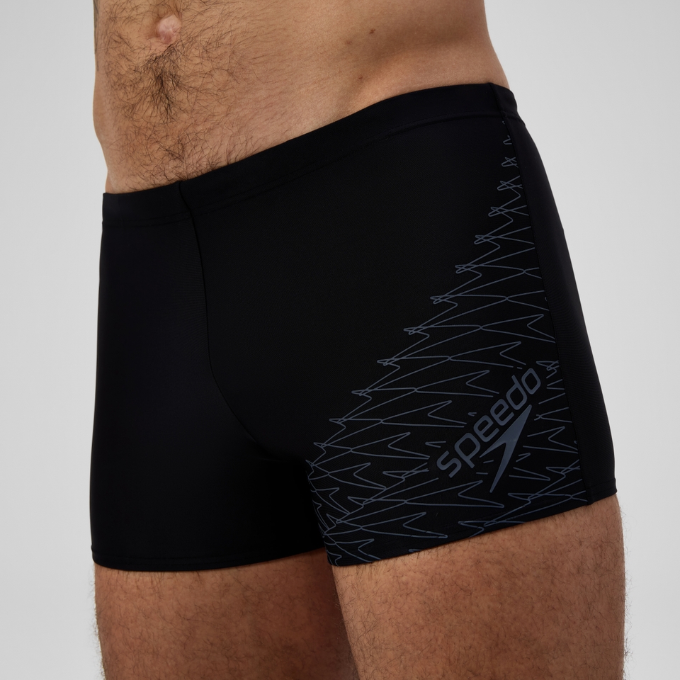 Herren Medley Aquashorts mit Logo Schwarz/Grau