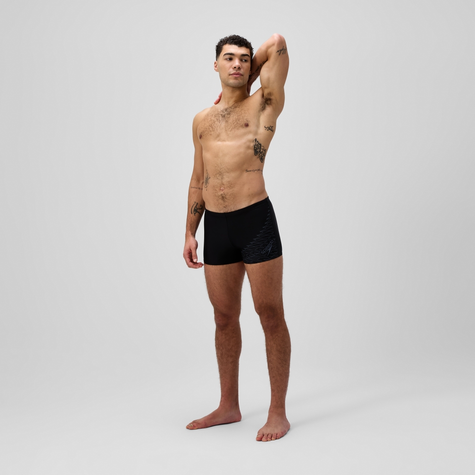 Herren Medley Aquashorts mit Logo Schwarz/Grau