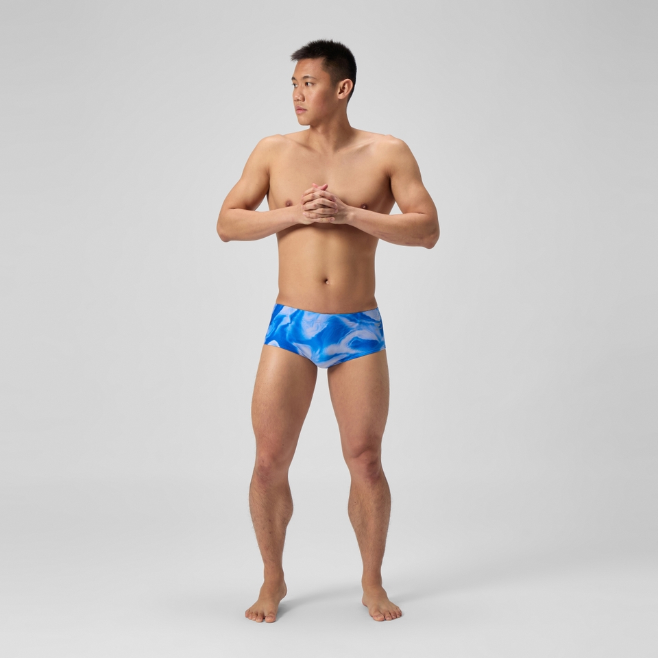 Men's Club Training Printed 13.5cm Brief Blue/White