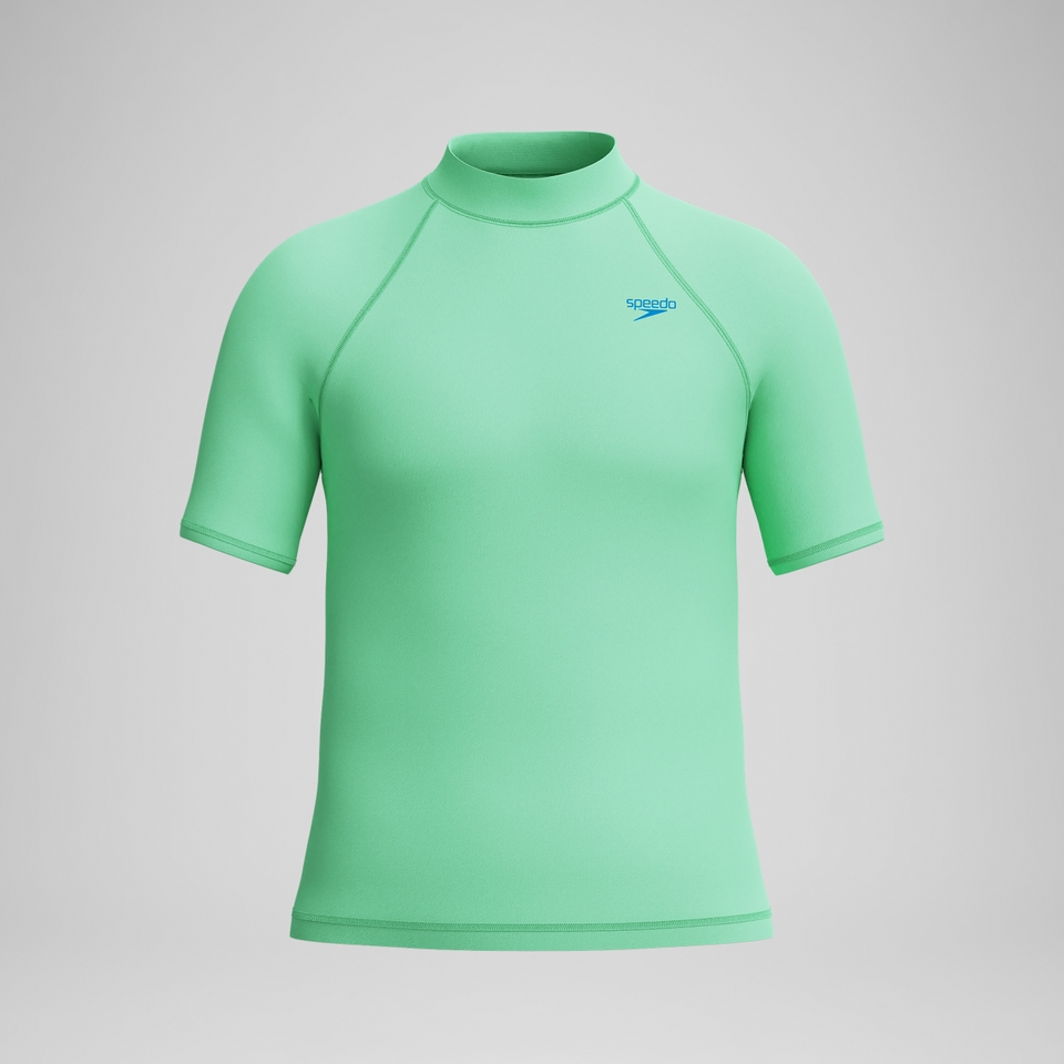Jungen Kurzarm-Rashguard Grün