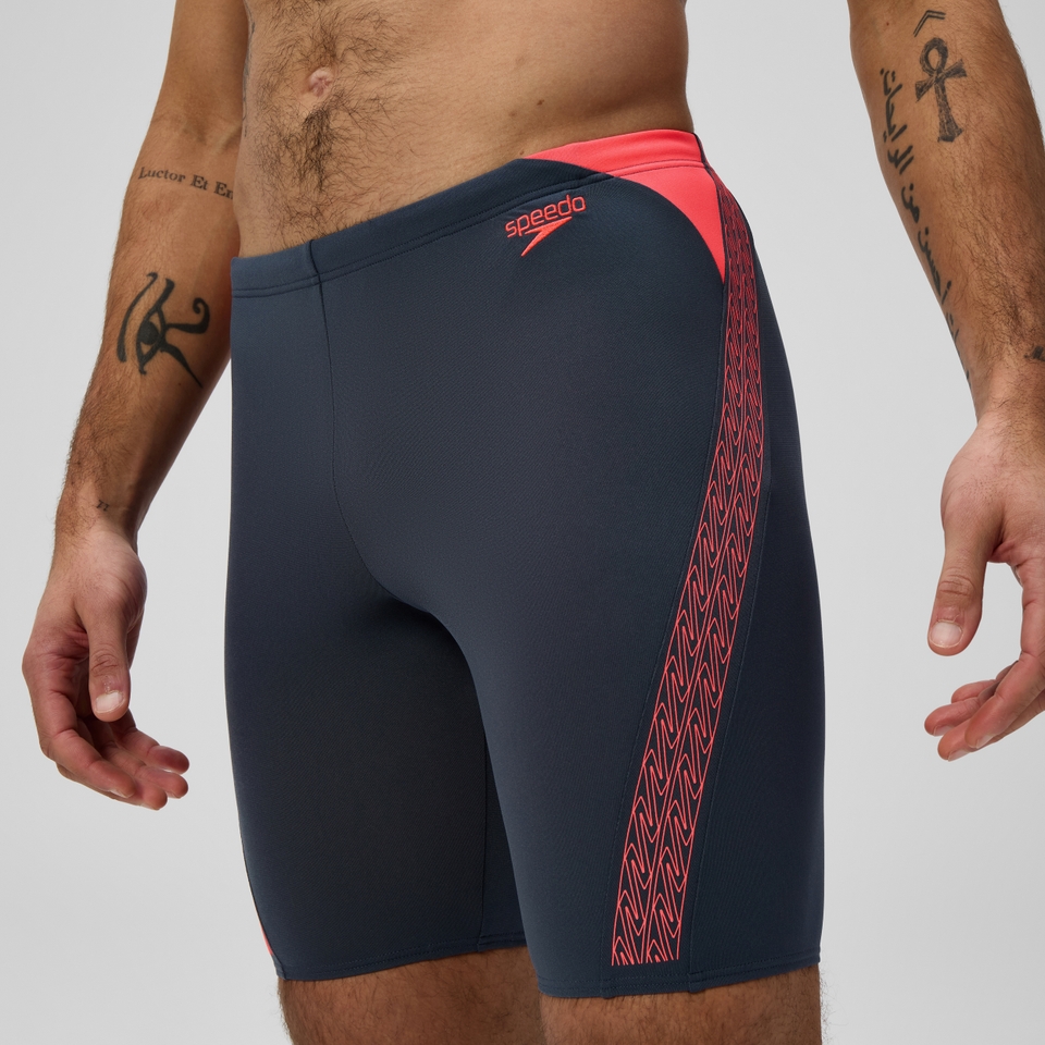 Herren Hyperboom Splice Schwimmhose Grau/Orange