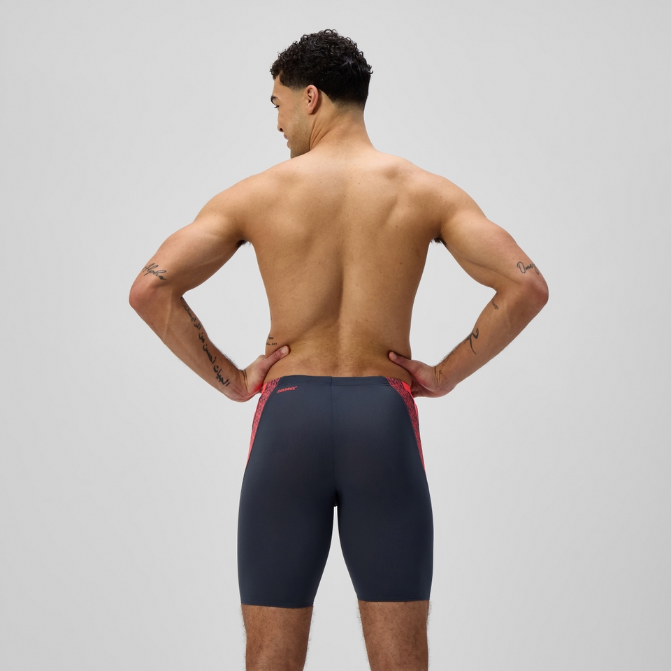 Herren Hyperboom Splice Schwimmhose Grau/Orange