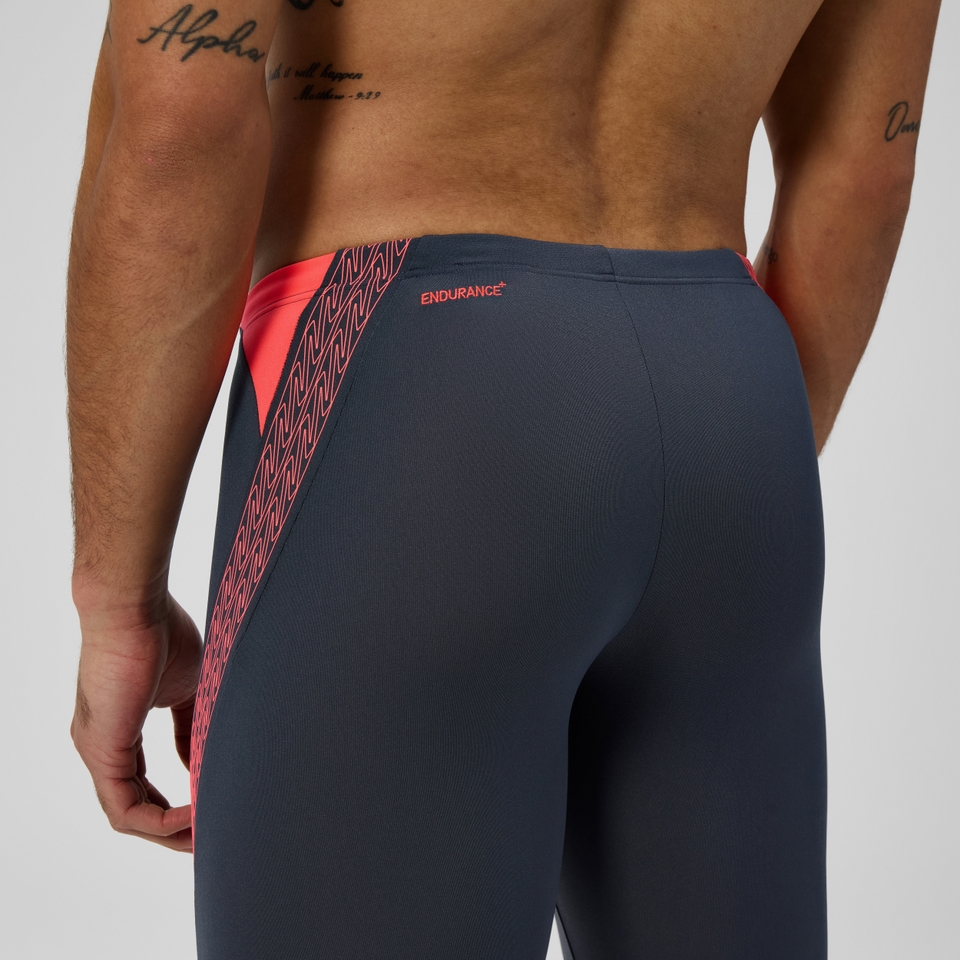 Herren Hyperboom Splice Schwimmhose Grau/Orange