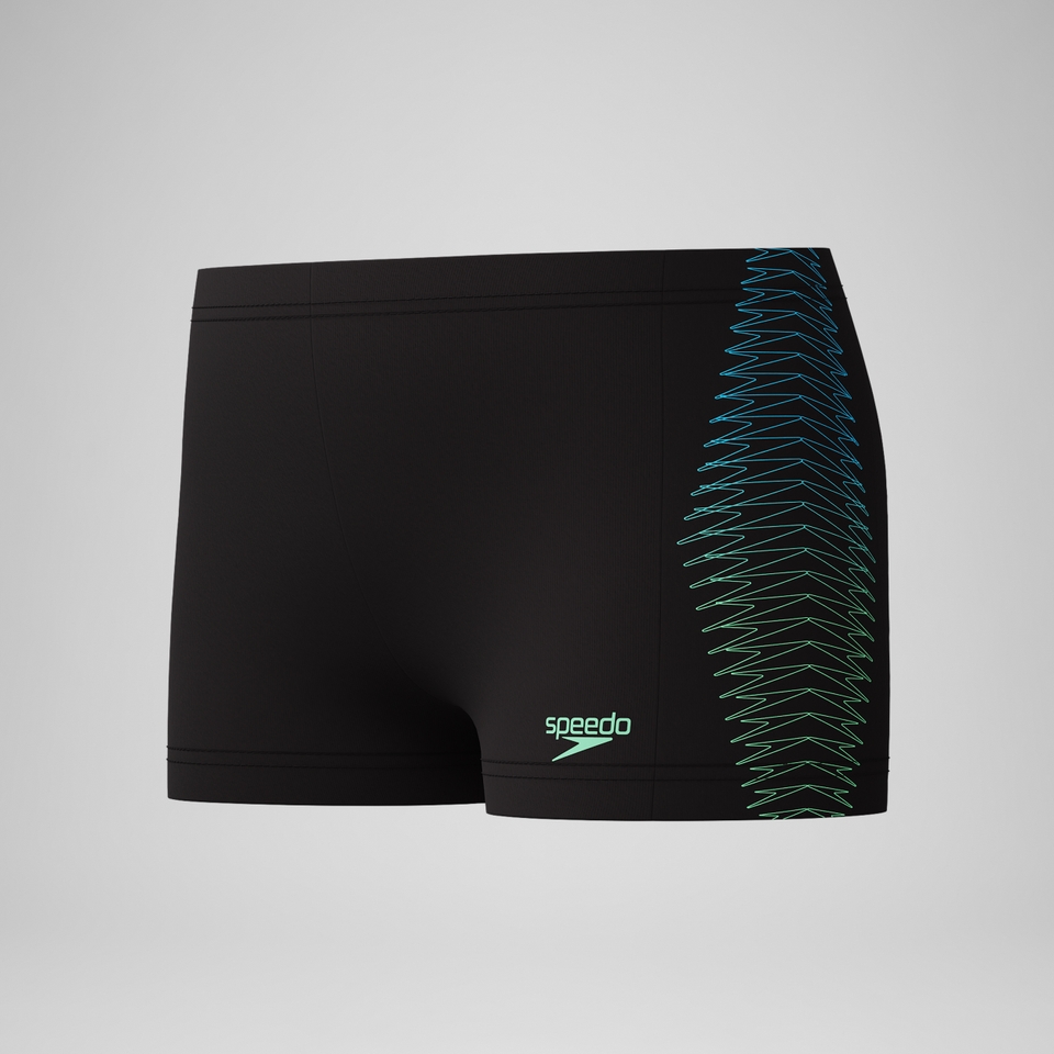 Boys Plastisol Placement Aquashort Black/Green