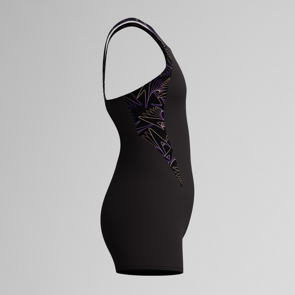 Girls Hyperboom Splice Legsuit Black/Peach