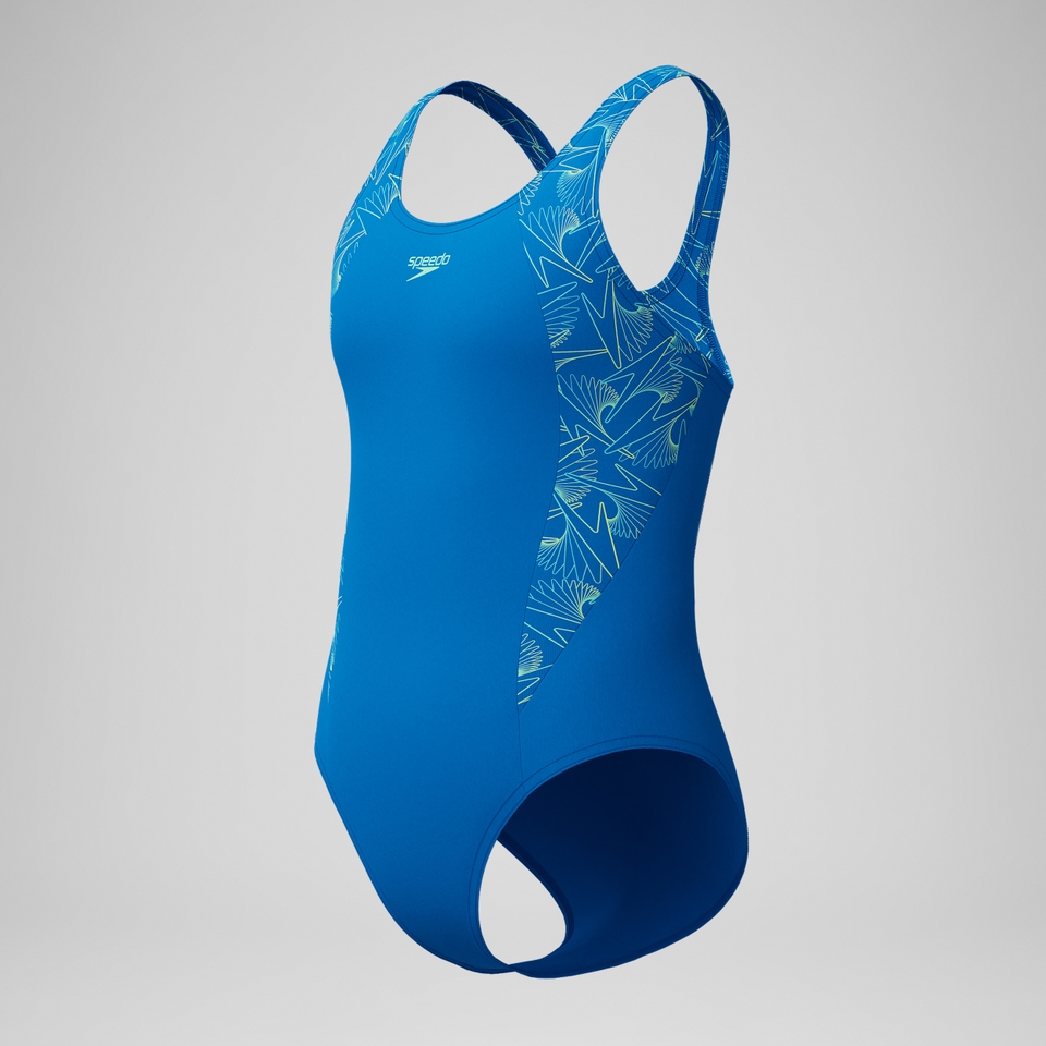 Mädchen Hyperboom Splice Muscleback Badeanzug Blau