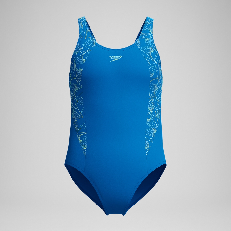 Mädchen Hyperboom Splice Muscleback Badeanzug Blau
