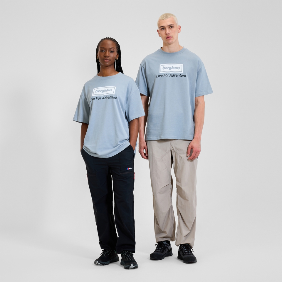 Unisex Adventure Tour Tee - Grey Blue