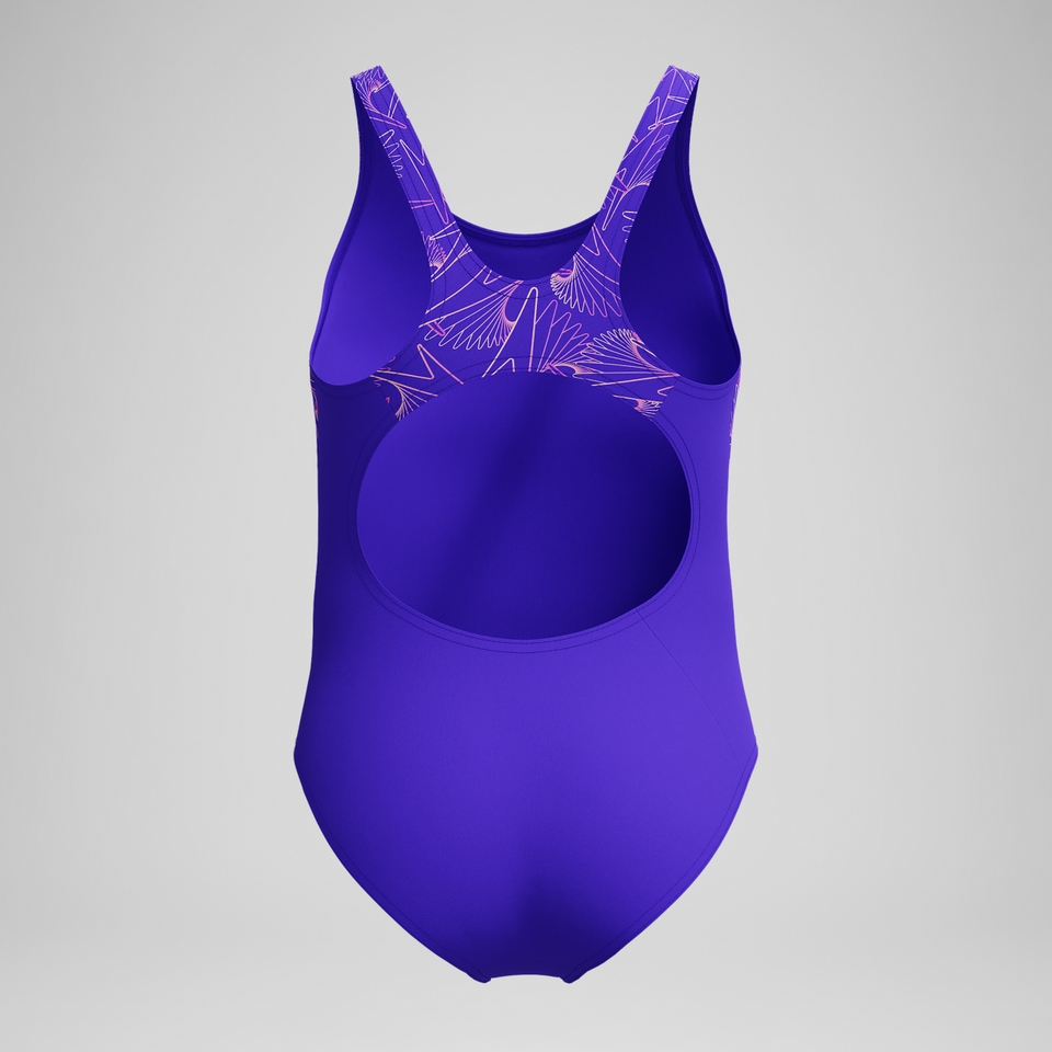 Mädchen Hyperboom Splice Muscleback Badeanzug Violett/Pink