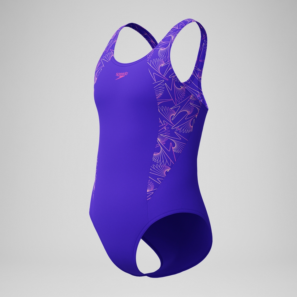 Girls Hyperboom Splice Muscleback Swimsuit Purple/Pink