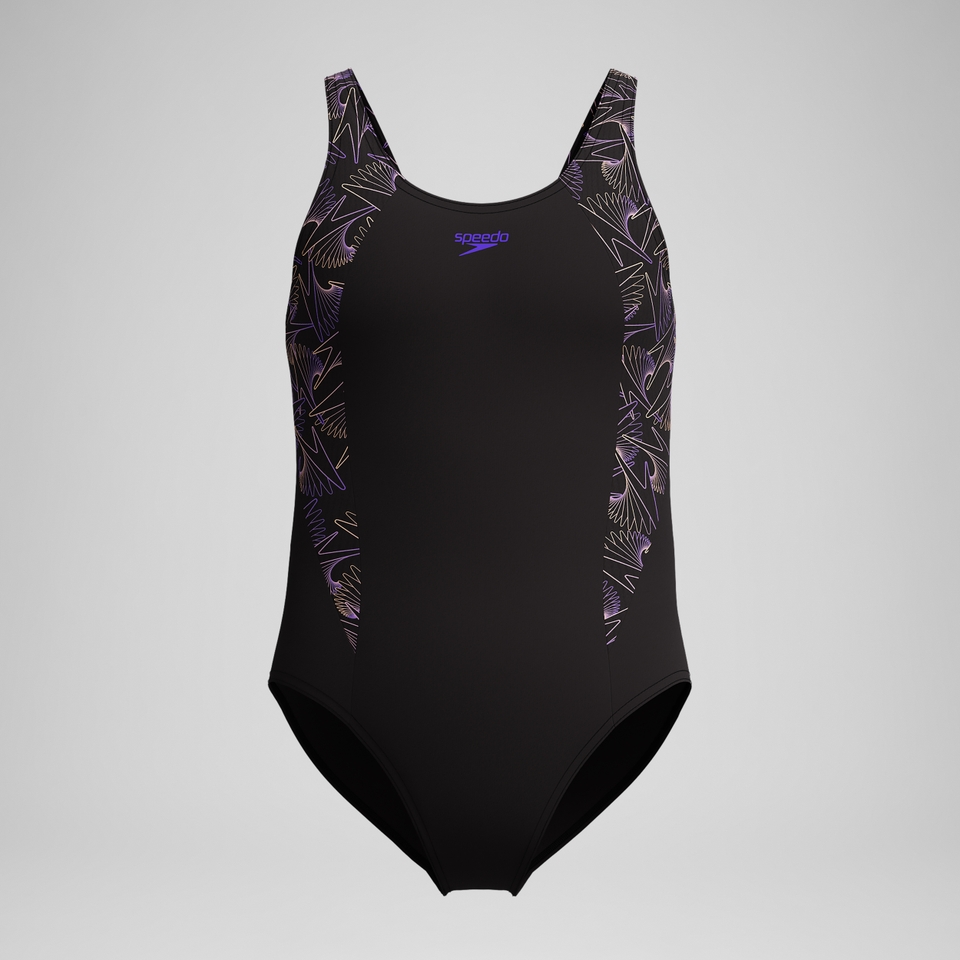 Girls Hyperboom Splice Muscleback Swimsuit Black/Peach