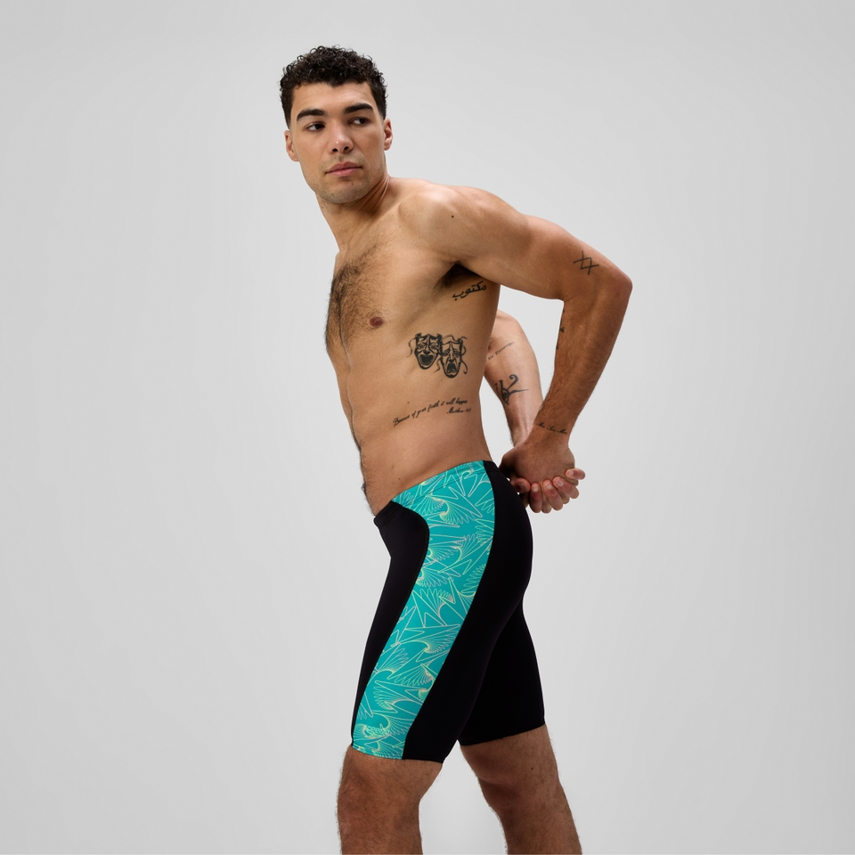 Herren Hyperboom Panel Schwimmhose Schwarz/Türkis