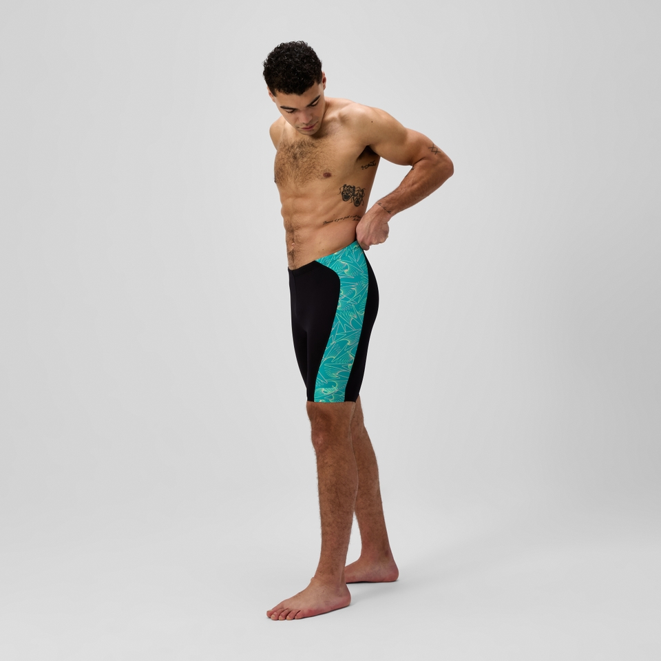 Herren Hyperboom Panel Schwimmhose Schwarz/Türkis