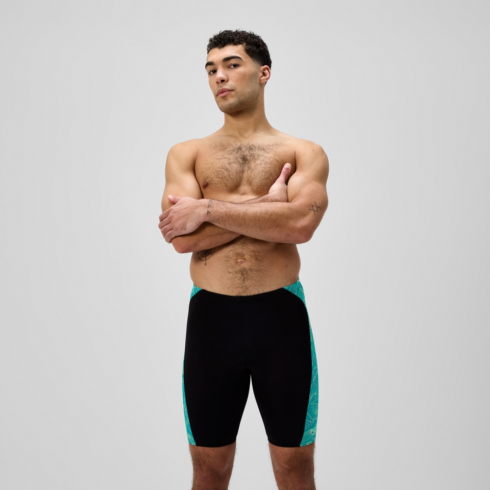 Herren Hyperboom Panel Schwimmhose Schwarz/Türkis