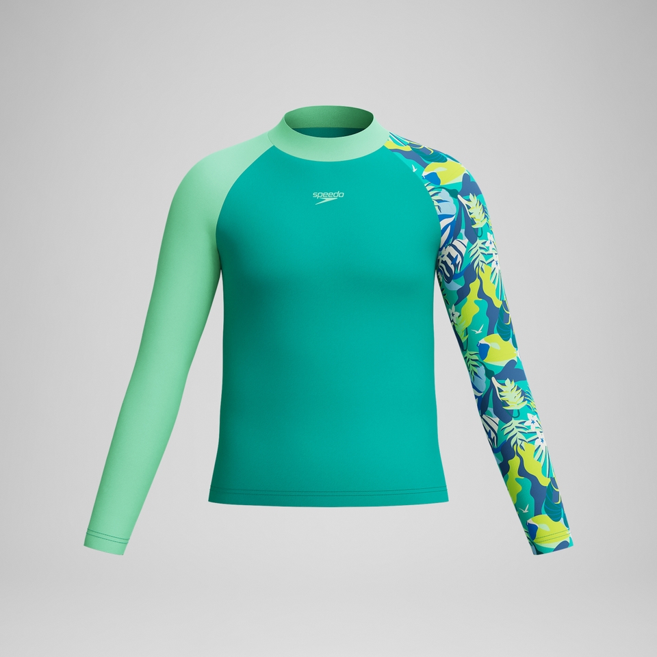 Jungen Langarm-Rashguard Türkis