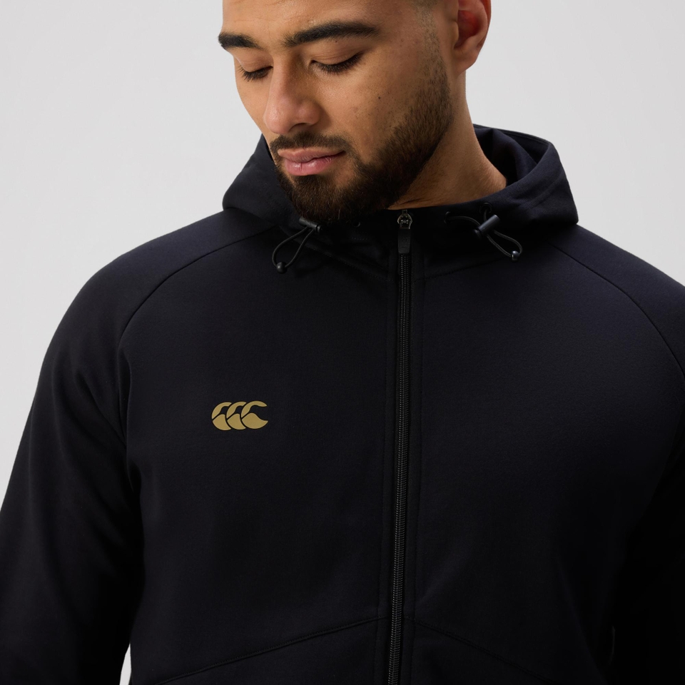 MENS TEMPO+ FULL-ZIP HOODIE BLACK
