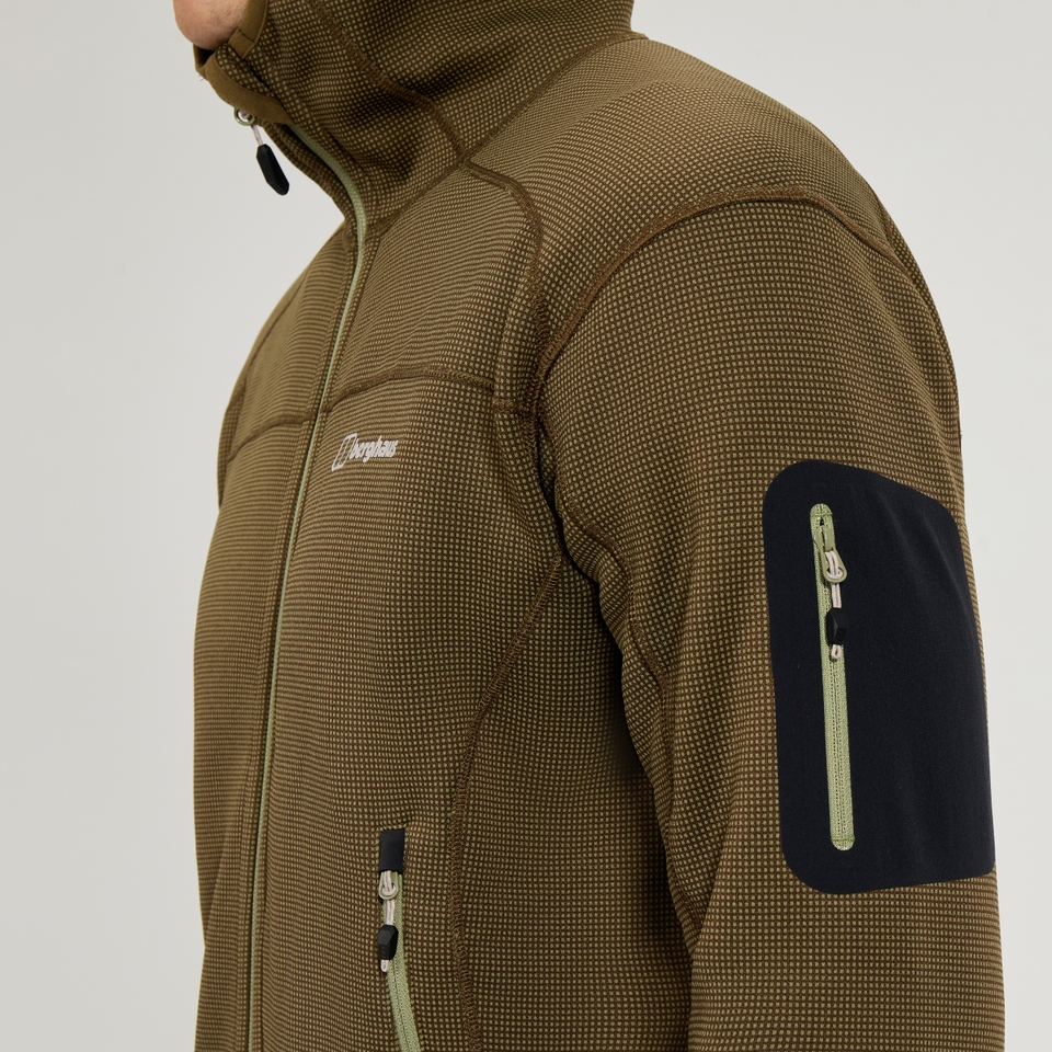 Men's Pravitale Mtn 2.0 Hooded Fleece Jacket  - Green/Brown