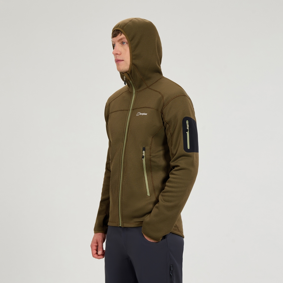 Men's Pravitale Mtn 2.0 Hooded Fleece Jacket  - Green/Brown