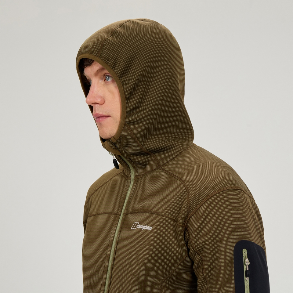Men's Pravitale Mtn 2.0 Hooded Fleece Jacket  - Green/Brown