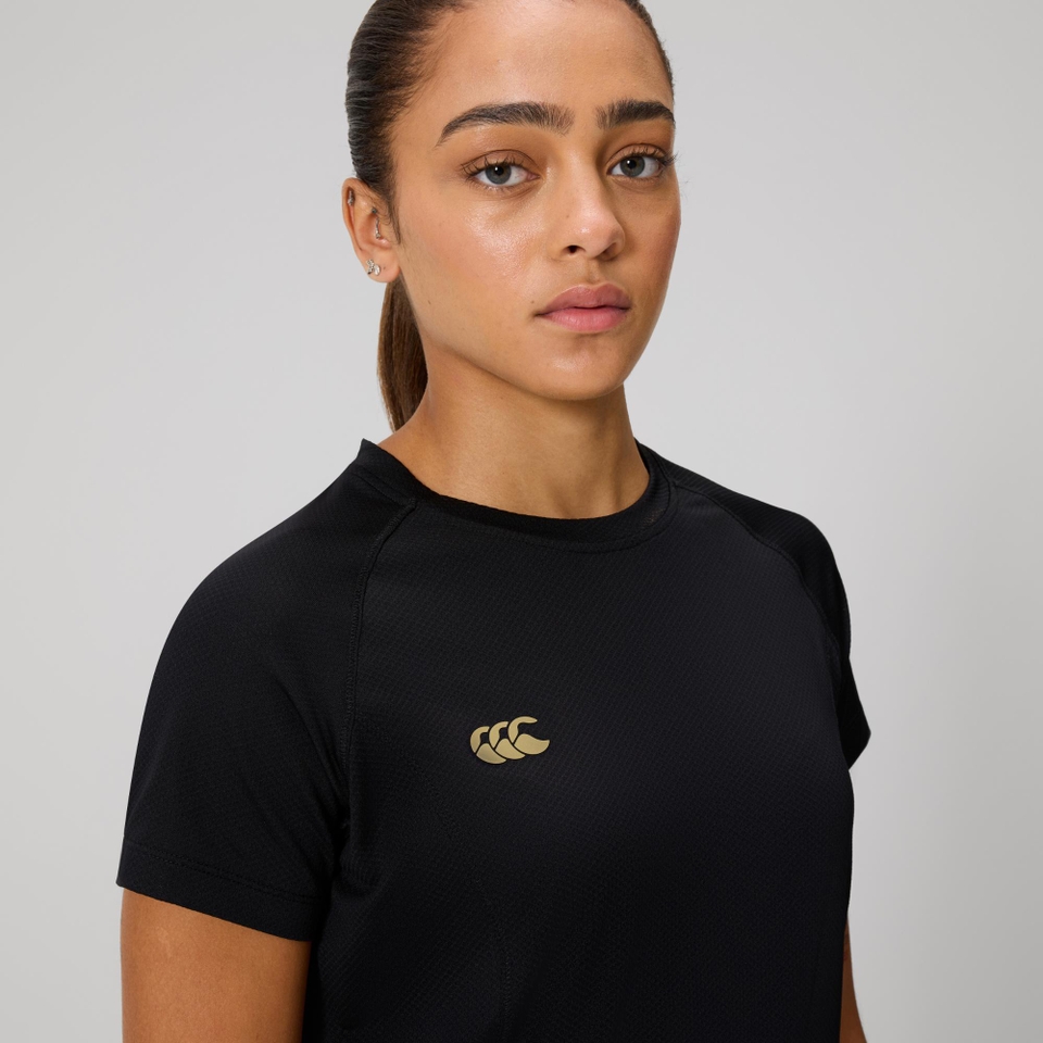 WOMENS TEMPO+ TRAINING T-SHIRT BLACK