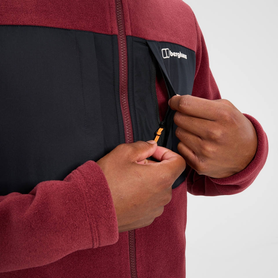 Prism Guide InterActive Polartec Fleecejacke für Herren  - Rot/Schwarz