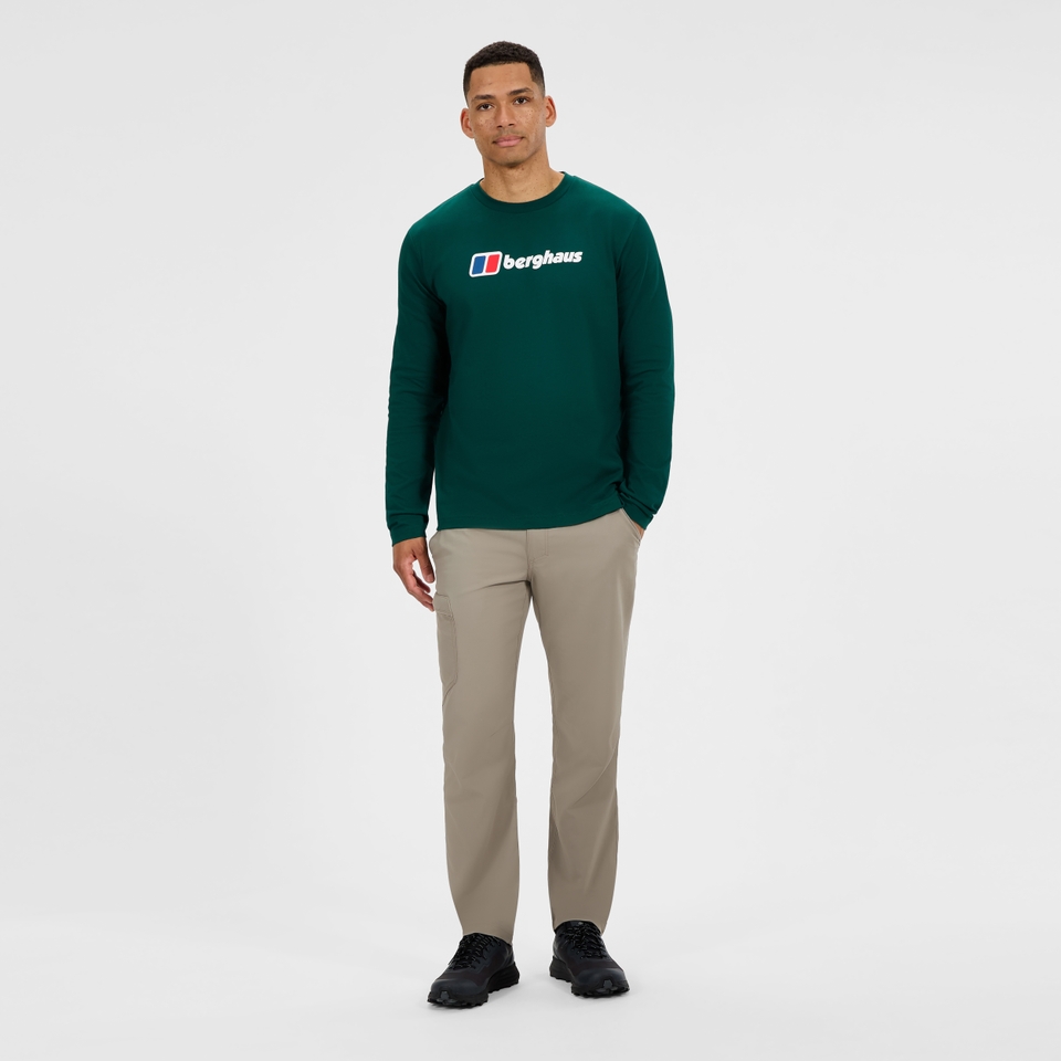Berghaus Big Logo Langarm-Shirt für Herren - Grün