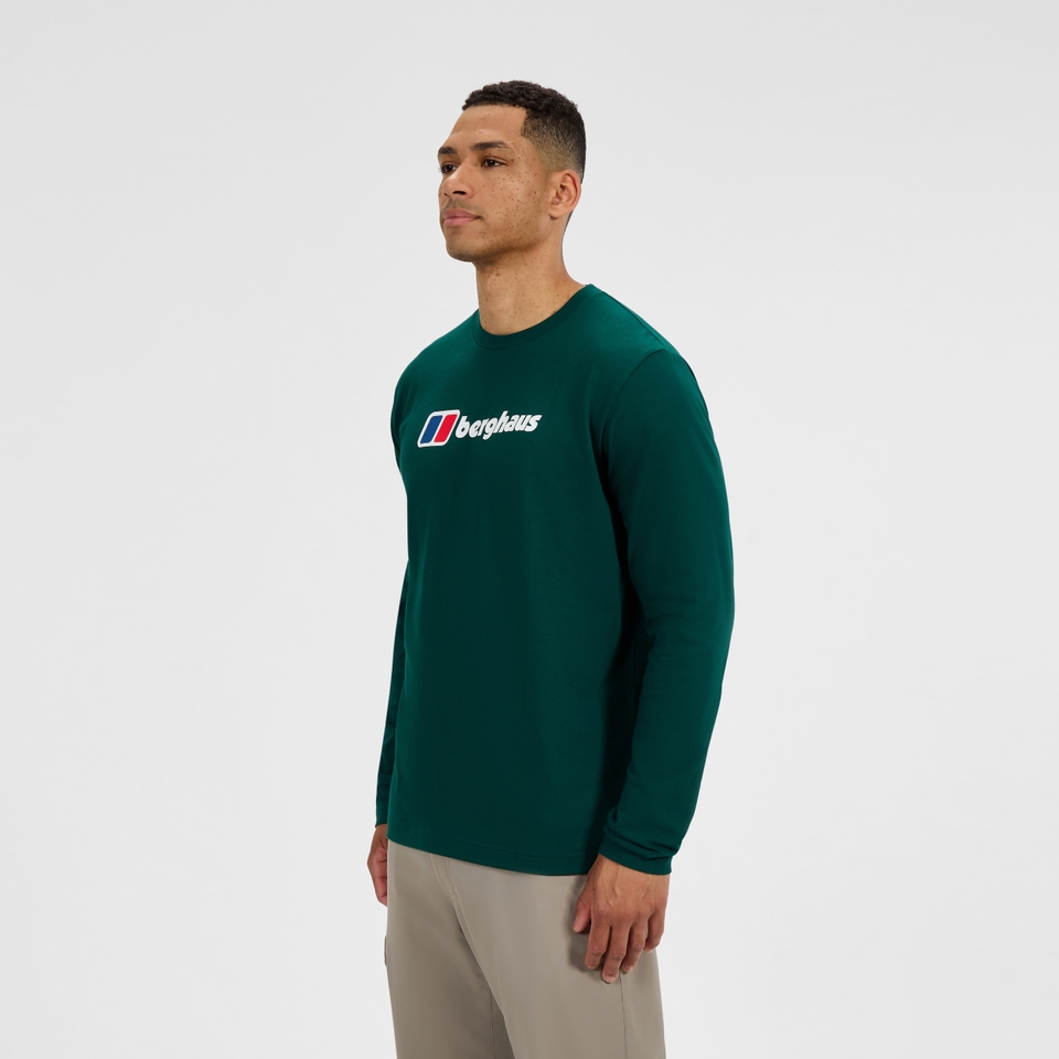 Berghaus Big Logo Langarm-Shirt für Herren - Grün