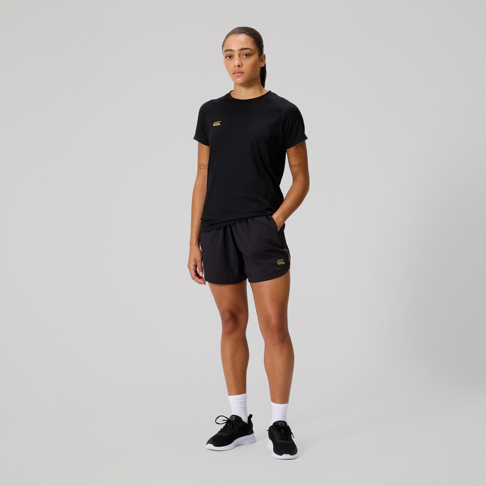 WOMENS TEMPO+ TRAINING SHORT BLACK