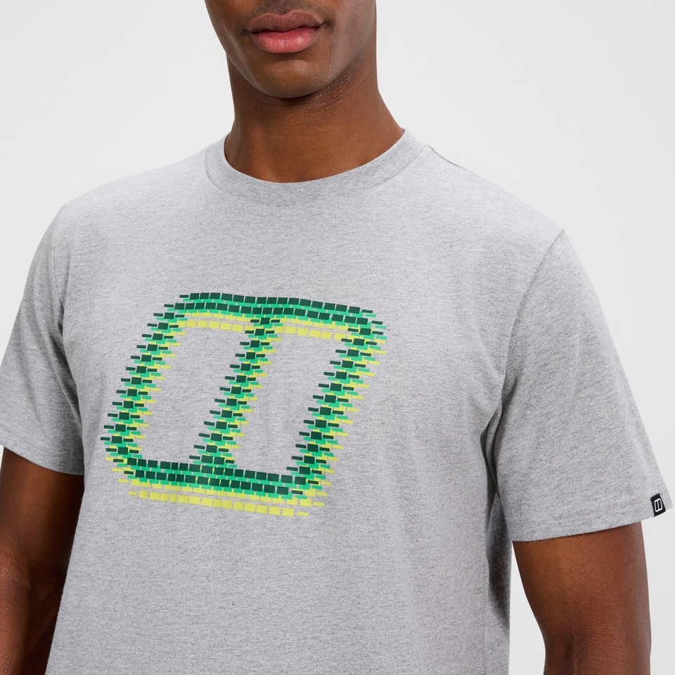 Men's Glitched Blocks Tee - Grey