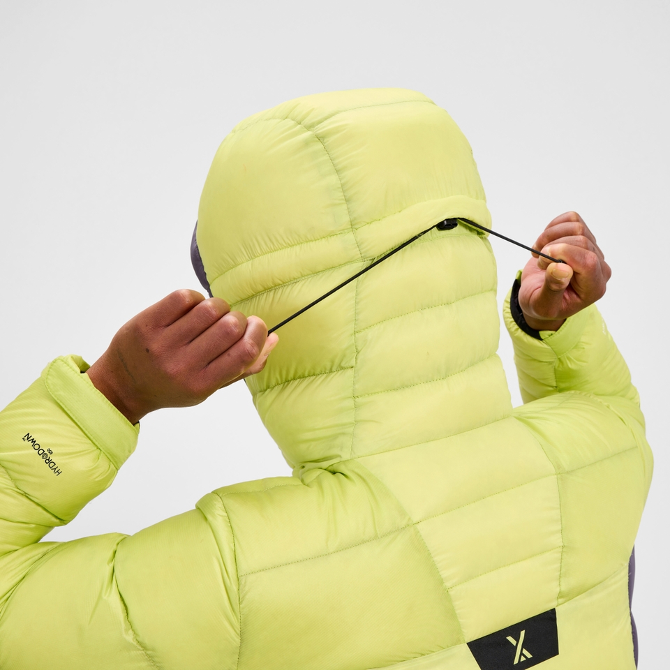 MTN Arete Ultra Daunen-Hoody für Damen - Gelb/Lila