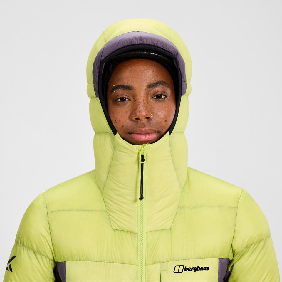MTN Arete Ultra Daunen-Hoody für Damen - Gelb/Lila