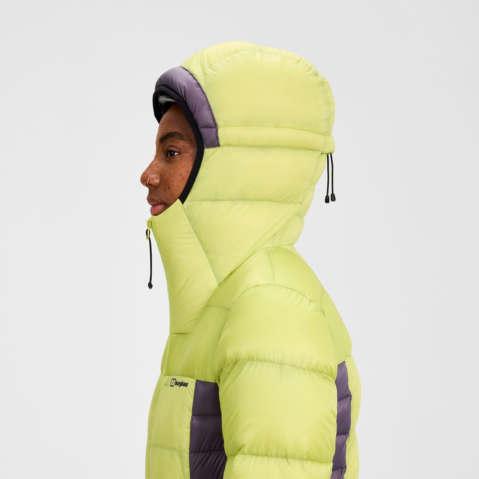 MTN Arete Ultra Daunen-Hoody für Damen - Gelb/Lila