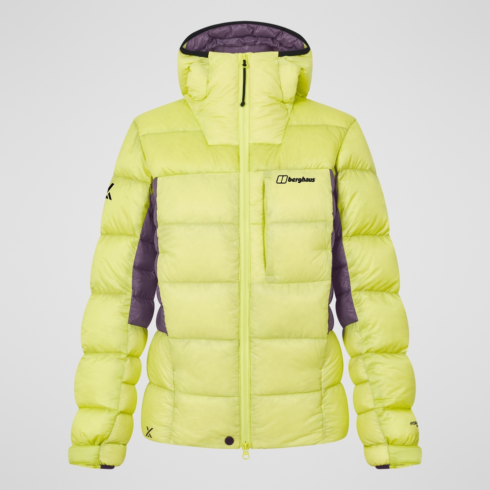MTN Arete Ultra Daunen-Hoody für Damen - Gelb/Lila