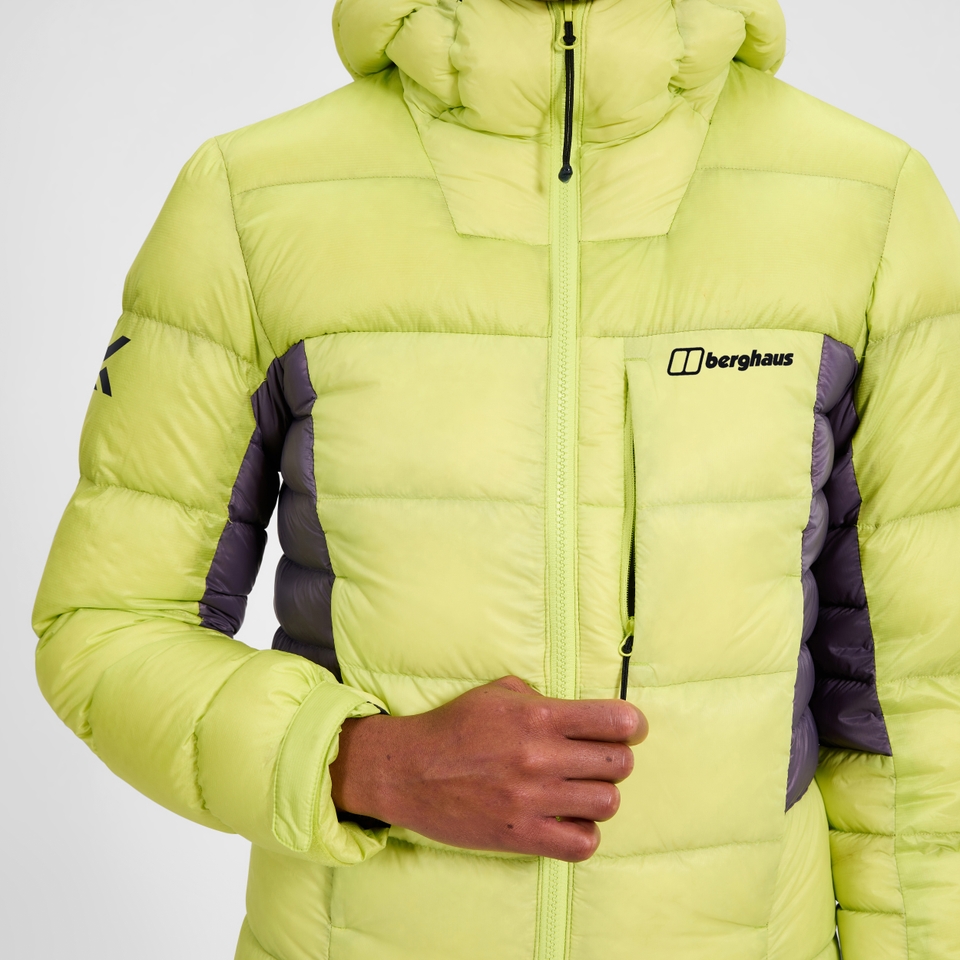 MTN Arete Ultra Daunen-Hoody für Damen - Gelb/Lila