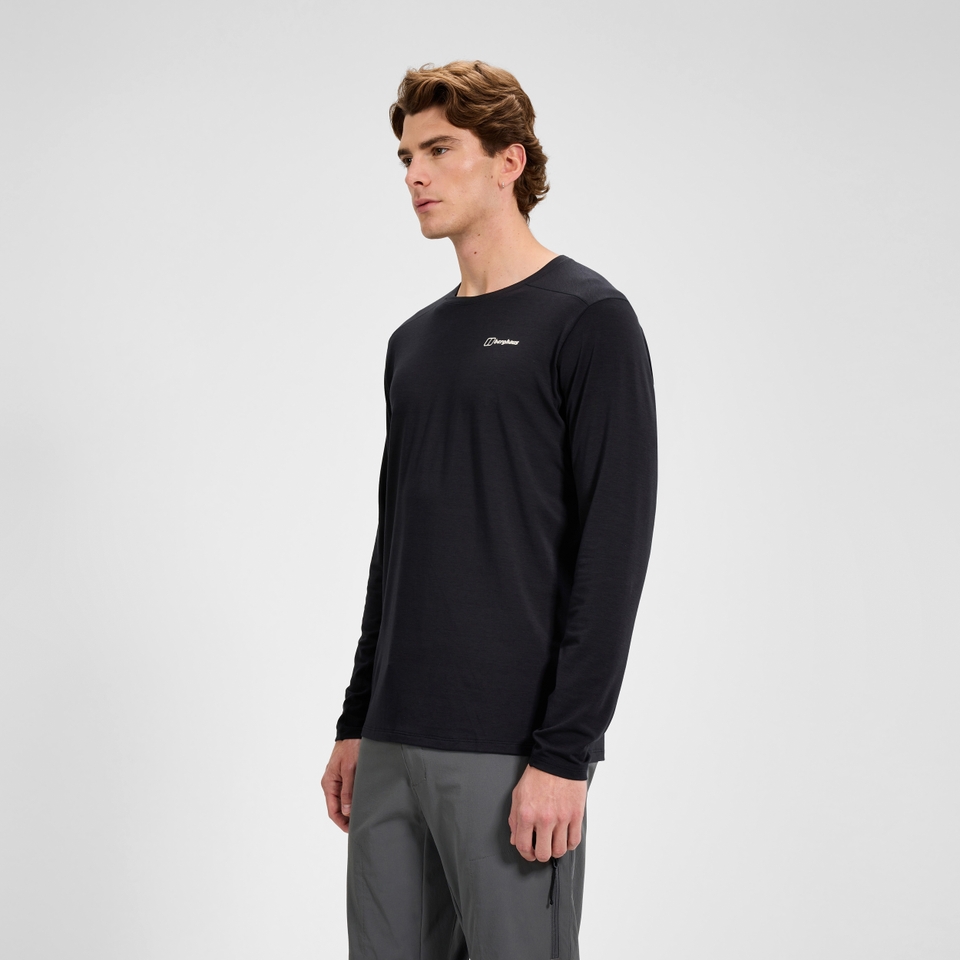 Berghaus Delta Langarm-Shirt für Herren - Schwarz