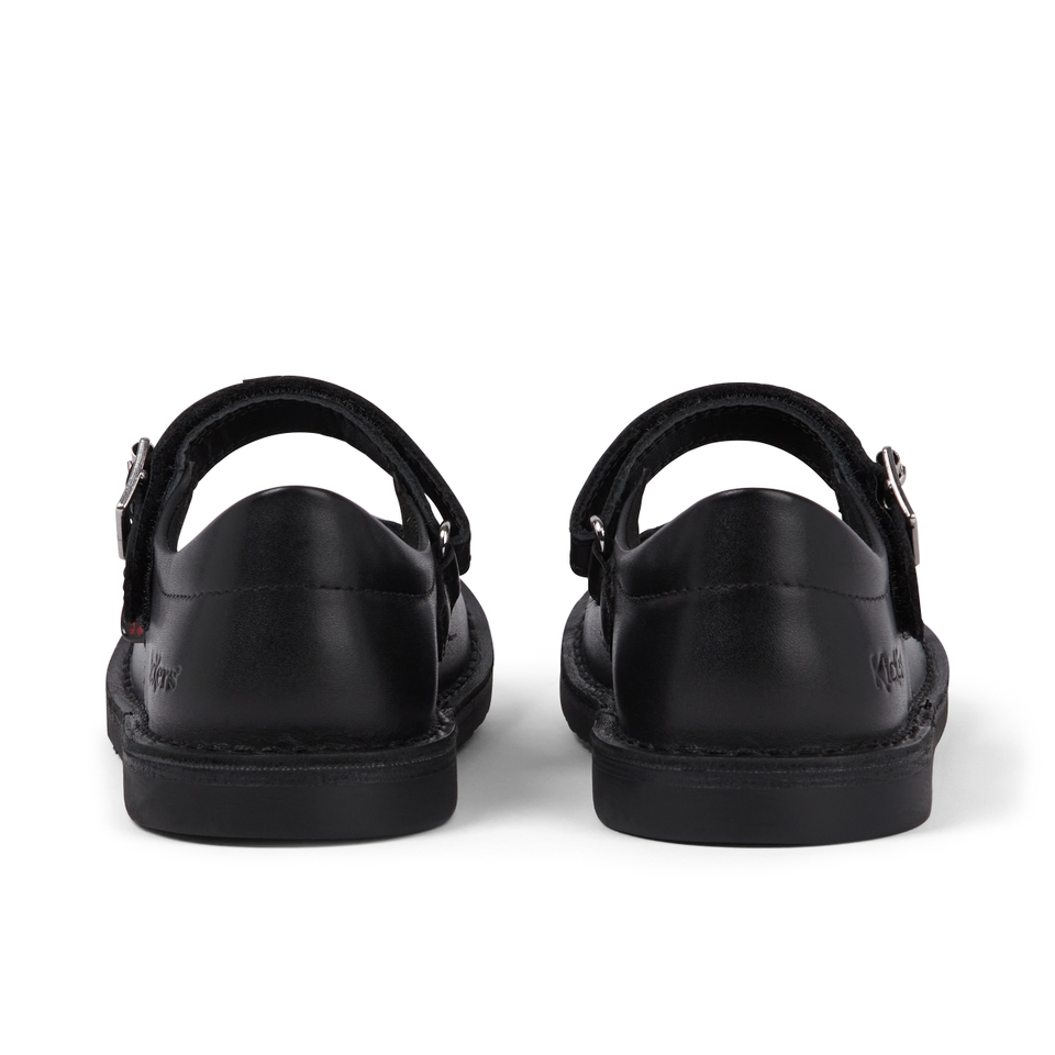 Junior Girls Adlar MJ Scallop Leather Black