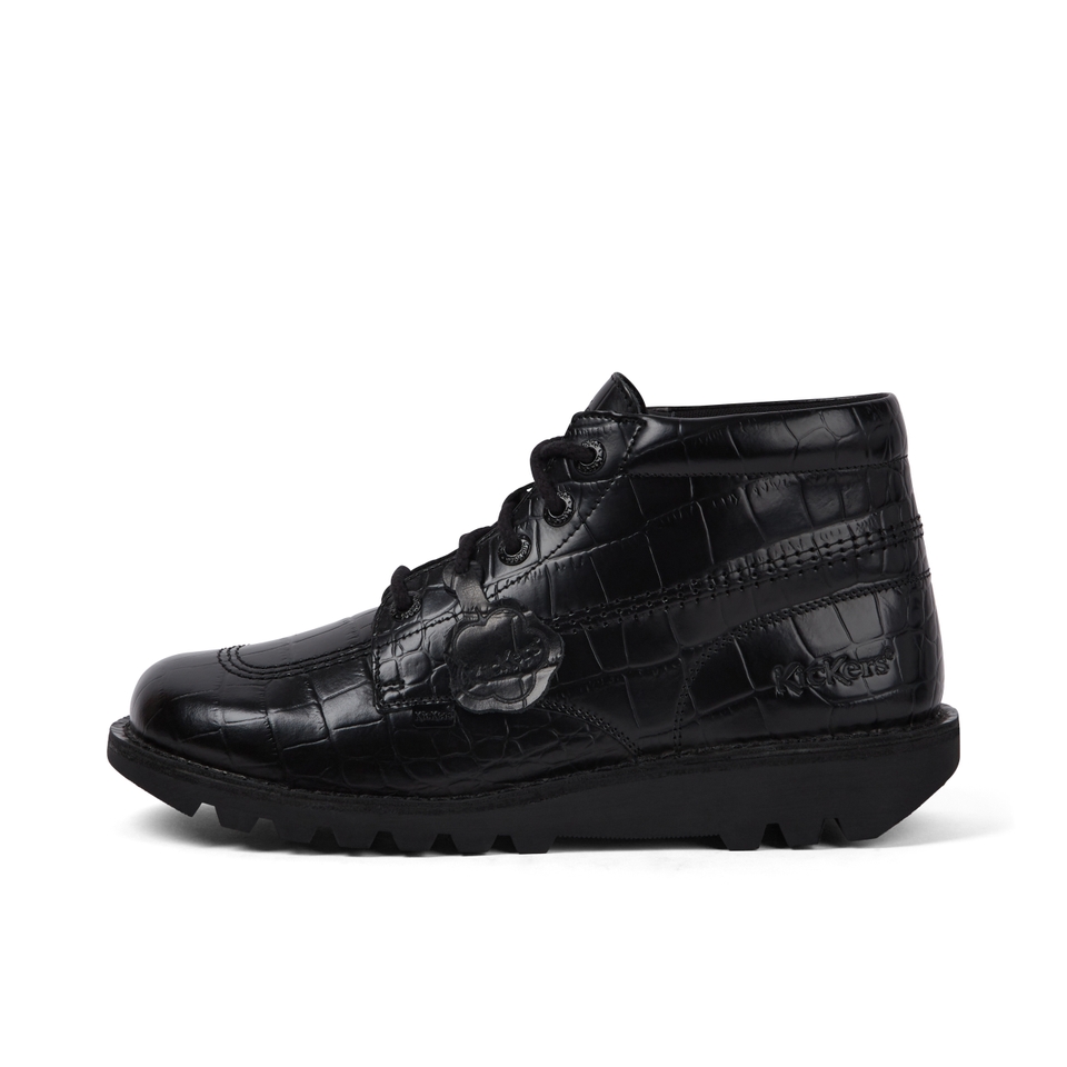 Adult Unisex Kick Hi Croc Leather Boots Black