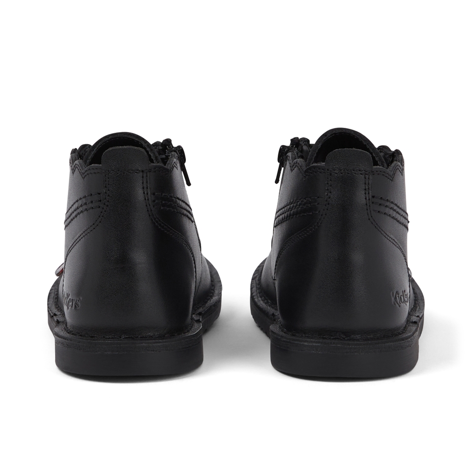 Junior Girls Adlar Hi Scallop Leather Boots Black