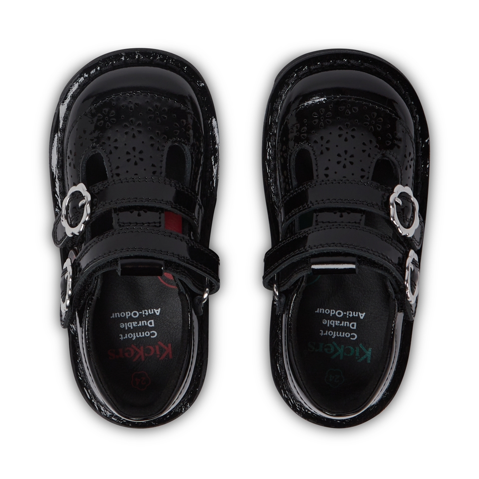 Infant Girls Kick T-Bar Meadow Patent Leather Black