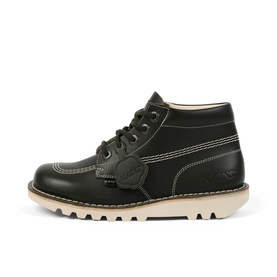 Adult Unisex Kick Hi Grain Leather Mains Dark Green