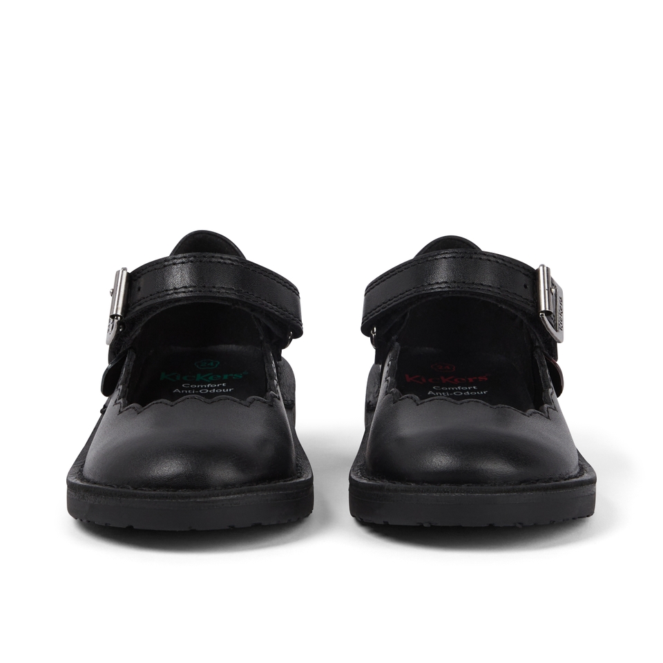 Infant Girls Adlar MJ Scallop Leather Black
